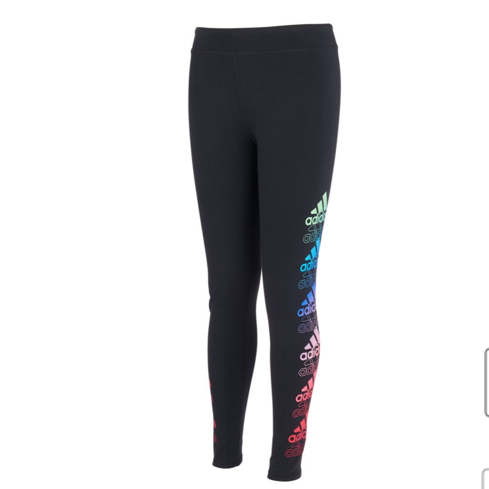 Adidas Big Girls Mid Rise Full Length Leggings